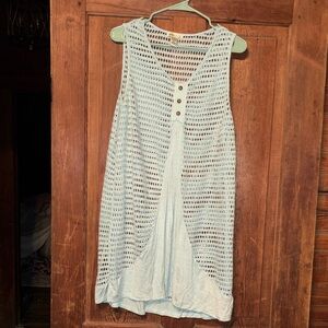 Light Blue Sleeveless Swim Coverup